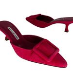 Manolo Blahnik  Maysale Suede Mules in Pink Photo 1