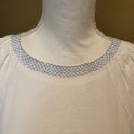 LOVERICHE‎ Small White EMBROIDERED PUFF SLEEVE LINEN SHIRT TUNIC BOHO DRESS Photo 6