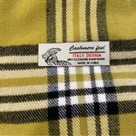 Cute citron avocado plaid stripe super soft scarf 13x74 fringe Yellow Photo 5