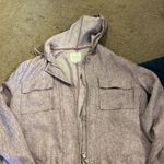 Anthropologie  Aves Les Filles Lavender Long sleeve Full Zip Hooded Jacket L Photo 2