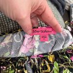 Betsey Johnson Floral Chain Print Blouson Top XL Pink Roses Boho Glam Photo 9