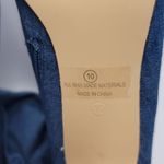 Liliana Womens Blue Denim Thigh High Stretch Stilettos Heels Zip Boots Size 10 Photo 8