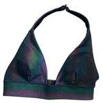 Nasty Gal  Women's Size 4 Skye Oil Slick Hologram Bikini Top Black Iridescent Photo 0