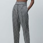 ZARA NWOT Black White Gingham Tapered Leg Trousers pants Medium womens Photo 1