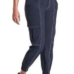 Athleta Chelsea Utility Jogger Navy White Stitching Tapered Pants Size 2 Petite Photo 0