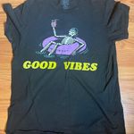 Call Your Mother Black Graphic Tee with Skeleton Design Medium Photo 0