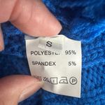 Royal Blue Ribbed Mock Neck Cropped Sweater Bell Sleeve Buffalo Bills WomenSmall Photo 6