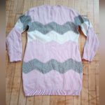 Pastel Purple, White, and Gray Zigzag Sweater Dress Purple Size L Photo 4