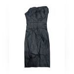House Of CB  Khemera Black Vegan Leather Strapless Midi Dress XS Photo 1
