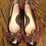 Coach Patchwork Logo Leather Low Heal Flat Shoes In Shades of Pink Bronze Sz 7.5 Photo 0