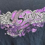 Hot Leathers Plunge V Neck Black Sturgis 2012 Tee Shirt Size L Photo 3