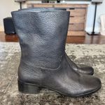 Michael Kors Black Pebbled Leather Ankle Mid Calf Boots Size 9.5 Photo 2