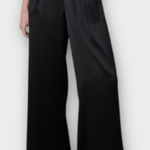 Banana Republic nwt  Pleated Wide Leg Pant Black polyester satin 4 Photo 0