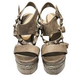 Arena Belenciaga Paris Gray Leather Sandal Woven Design Wedge Sandal EU 40/US 9 Photo 2