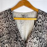 Chico's Black Brown Snakeskin Animal Print Silk Blend Vneck Cardigan Size 3 Large Photo 2