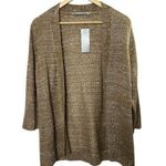 Ny Collection Gold Sequin Open Cardigan Sweater Women's Size XL Petite XLP NEW Photo 0