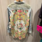 Beautiful NWT Aratta Silent Journey chambray floral gold embroidery boho shirt Pink Photo 14