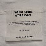 Good American Good Legs High Rise Straight Leg Raw Hem Jeans in White Size 20 Photo 12
