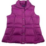 Lands' End  Women's Down Puffer Vest Size Small Pockets Snap‎ Front Pink Outdoor Photo 0