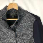 Ann Taylor  Heather Navy Blue Cardigan Longline Full Zip Wool Jacket M Photo 3