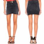 Womens‎ MOTHER Denim The Scared Slit Mini Skirt In My Wildest Ride Sz 26 Black Photo 1