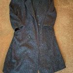 Vintage Forte black speckled trench maxi wool coat XL Photo 0