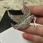 Dove Rhinestone  Bird Silver Tone Brooch Pin Signed Signed Paloma Blanca Mikaella Photo 2