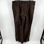 Boden 100% Linen Wide Leg Pants Drawstring Ankle Summer Casual Brown 14L 38"x34" Size 14 Photo 4