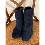 J. Crew Collection navy calf hair booties size 7.5 Blue Photo 2
