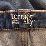 Terra & Sky Womens Jeans Size 26W High Rise Straight Leg Med Wash Distressed New Photo 5