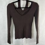 Jonathan Simkhai Leah Ribbed Cable Knit Wool Blend Sweater Chocolate Size XS Photo 1