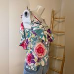 AKA New York Vintage Y2K Silk Tie Strap Ruffle Sleeveless Floral Top Size Pink Size M Photo 6