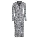 Elie Tahari  Polo Midi Sweater Dress  Sky White Noir Space Dye Rib Large $295 NWT Photo 6