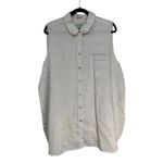 Chico's  Silver Metallic Linen Blend Sleeveless Collared Button Up Top 4 20 22 Photo 8