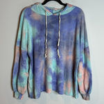 Pink Lily  watercolor tie dye waffle hoodie Photo 0