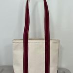 LL Bean Small Boat and Tote Bag Open Canvas Burgundy Monogrammed DHM EUC READ Red Photo 0