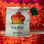 Farm Rio Striped Oversized Cardigan Multicolor Knit Puff Sleeve size XS Crochet Photo 2