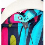 SIKA Ada Fit & Flare Shirtdress Dark Neon Floral Belted Size 6 Black Photo 2