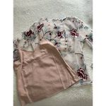 Endless Rose Long Sleeve Round Neck Embroidered Floral Mesh Top Beige/Red Size S Photo 4