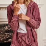 Summersalt Red French Terry Windbreaker Jacket (XS) Photo 0