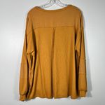 SheIn Mustard Yellow Waffle Knit Muslin Gauze Patchwork Oversized Knit Sweater M Photo 4