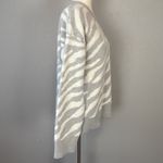 Everlane Tiger Jacquard Crew Neck Sweater Size S Gray White Wool Cotton Alpaca Photo 5