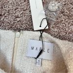 MABLE Tweed Mini Dress with Rhinestone Buttons White Photo 5