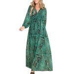 Aakaa AAKKA Magical Maiden Long Sleeve V-Neck Maxi Dress, Size S, New without Tag Photo 5