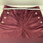 Maison d' Amelie Paris French Burgundy Velvet Velour Flared Leg Pants Size 10 Red Photo 8