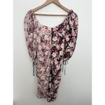 For Love & Lemons Houston Mini Dress Floral Puff Sleeve Ruched Ruffle Romantic M Pink Size M Photo 6