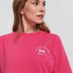 Barbie NWT  Women's Graphic T-shirt Cotton Pink Licensed Product Mattel Size L Photo 2