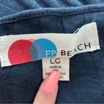 Free People FP Beach  Navy Blue Long Sleeve Dress Large Ribbed Buttons Photo 4