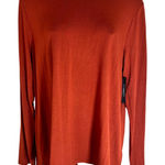 NWT Liverpool Terracotta Long Sleeve Side Slit Top Size L Orange Size L Photo 0