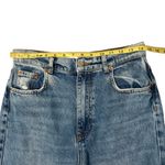 ZARA  High Waisted Wide Leg Raw Hem Ripped Knee Jeans, Sz 6 Photo 9